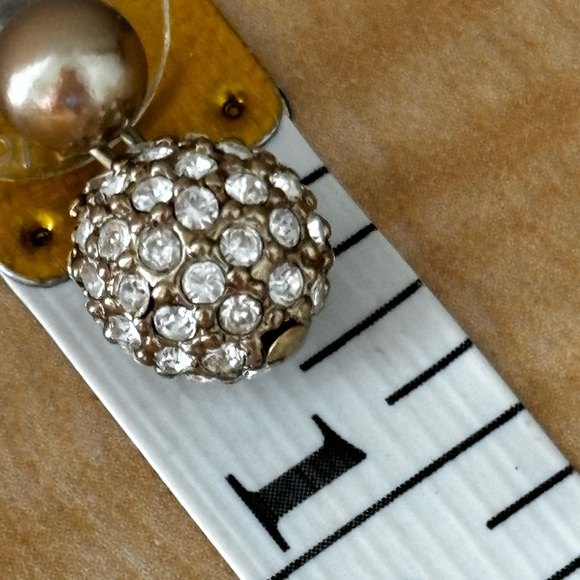 Disco ball earrings/ gold tone - Picture 4 of 6